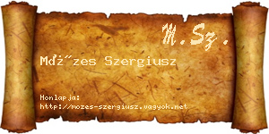 Mózes Szergiusz névjegykártya